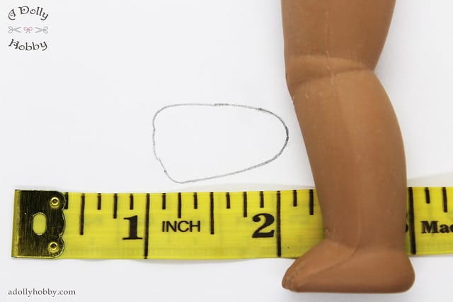 Step 2 - Measure the length of your doll's foot