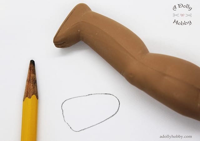 Step 1 - Outline your doll's foot
