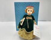 Madame Alexander Queen Isabella #329 Girl Doll - Americana Series - Restrung - Vintage 8” Hard Plastic with Original Box, Wrist Tag, Scroll