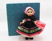 Madame Alexander – Yugoslavia #589 – International Series – Restrung - Vintage Doll w/ Box & Stand at A Dolly Hobby