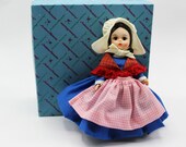 Madame Alexander – Belgium #562 – International Series – Restrung - Vintage Doll w/ Box & Stand at A Dolly Hobby (Doll A)