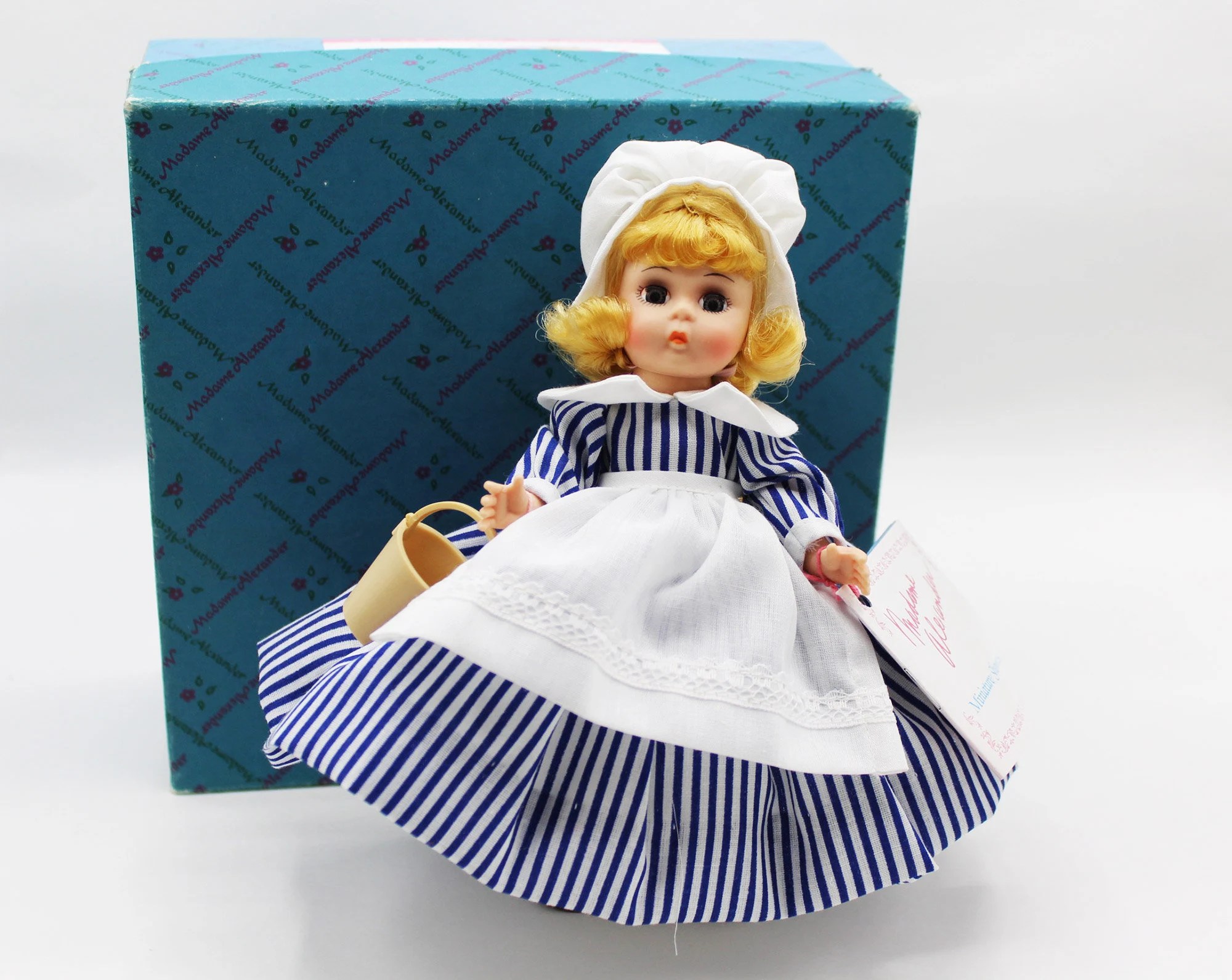 Madame Alexander – Little Maid Doll #423 – Storybook Series – Restrung - Vintage Doll w/ Box & Tag at A Dolly Hobby (Doll B)