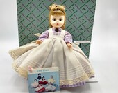 Madame Alexander - Kins – Bent Knee Meg #7814 – Little Women – Restrung - Vintage 8" Plastic Doll w/ Box, Tag & MA Stand - ALEX - 1973