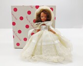 Nancy Ann Storybook Winter #93 Girl Doll - Seasons Series - Vintage 6.5” Bisque Doll with Original Box, Cardboard Brace 1936-1948